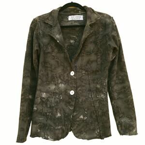 Jack Steven Jacket Tie Dye Deconstructed Distressed Gray Size Medium